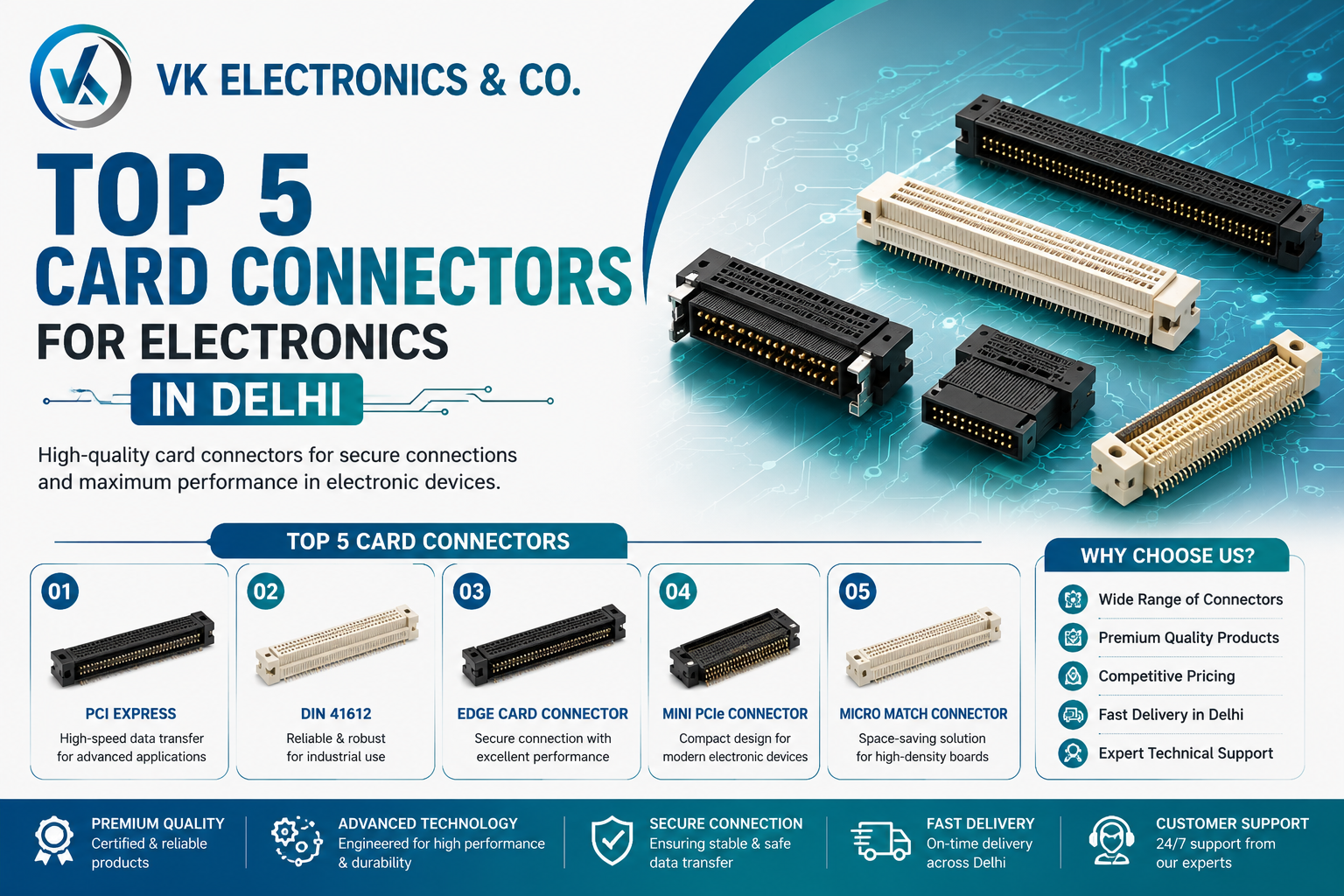 Top 5 Card Connectors for Electronics in Delhi