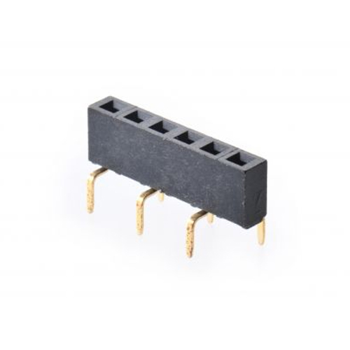2.54mm FEMALE HEADER DIP 180° BOTTOM ENTRY SINGLE ROW Manufacturers in Delhi